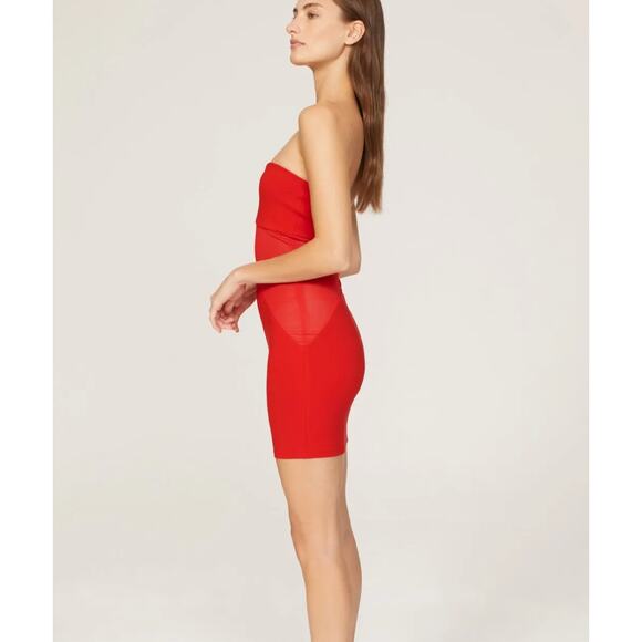 Victor Glemaud Dress Womens Small Red Strapless Mini Ponte‎ Sheer Panel - Picture 4 of 10